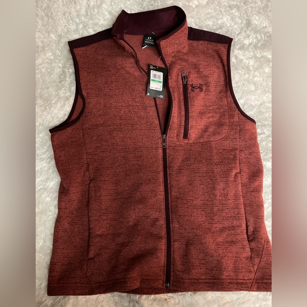 Under Armour Copper Rustic Full Zip Mens Vest sz Large